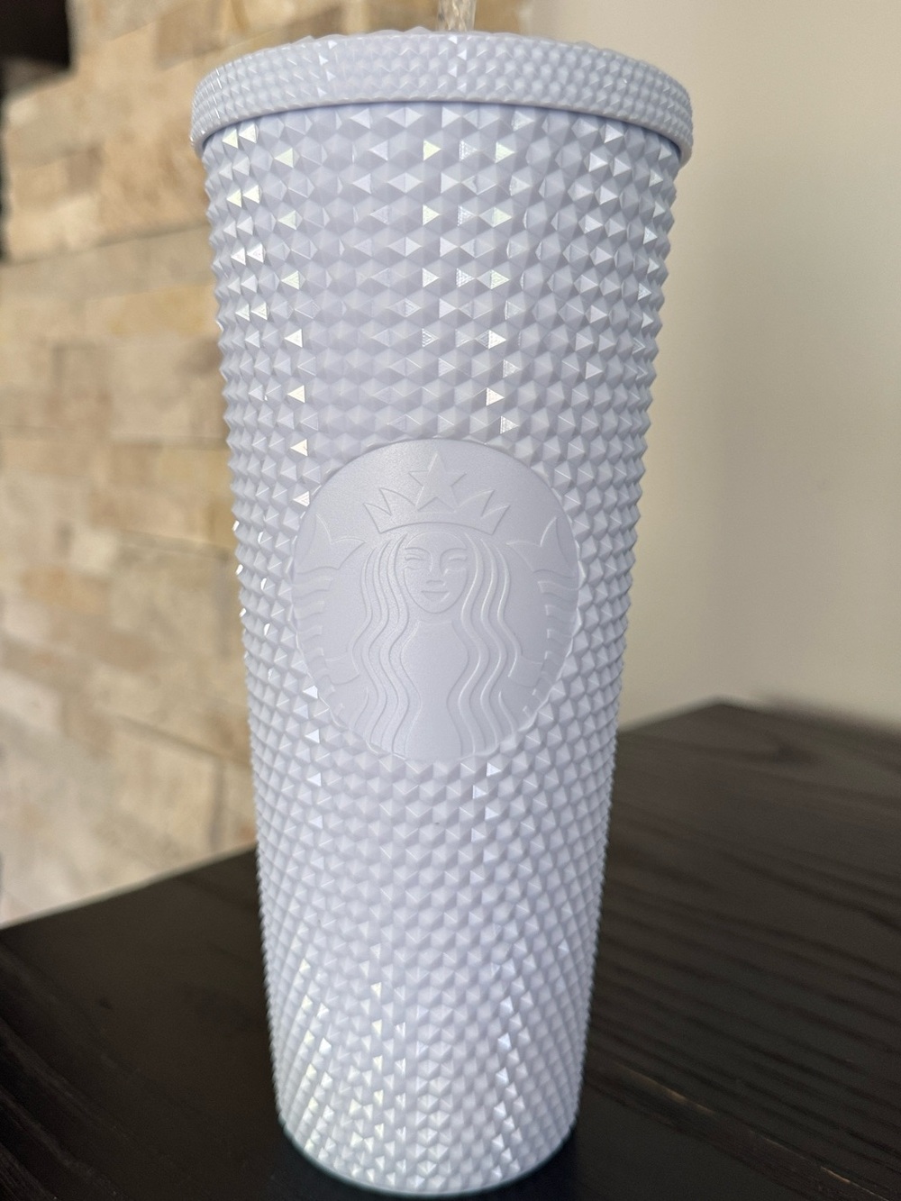 Starbucks Opaque White Studded Tumbler with Clear Straw. NWT